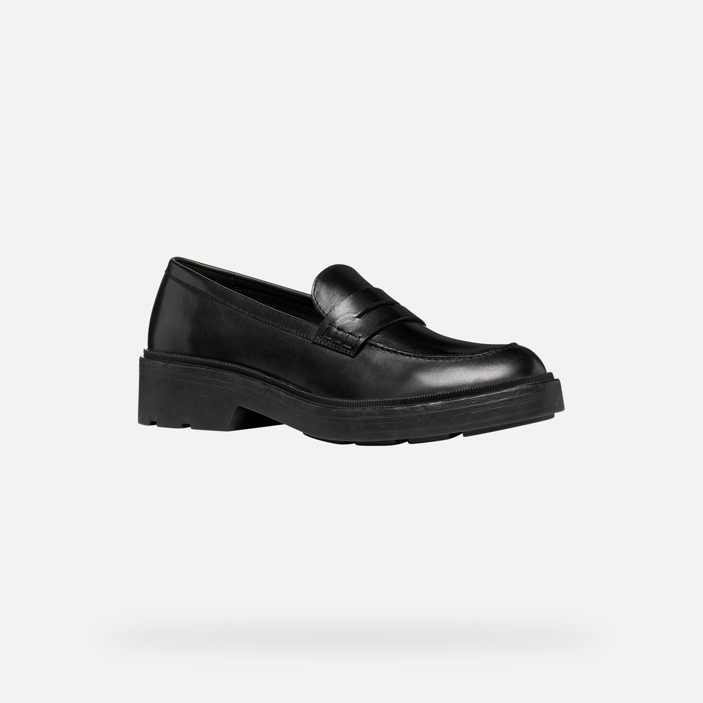 Leather loafers SWELEN WOMAN Black - image number 3 | GEOX