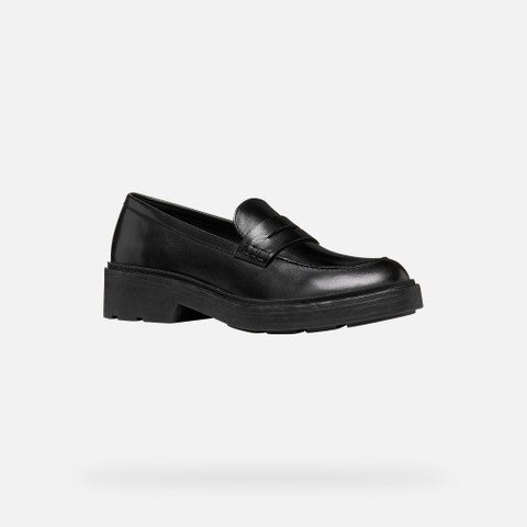 Leather loafers SWELEN WOMAN Black - image number 3 | GEOX