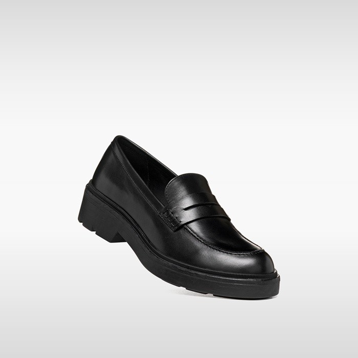 Leather loafers SWELEN WOMAN Black | GEOX