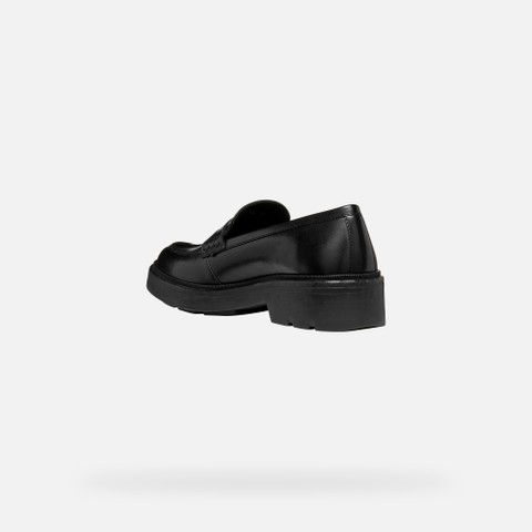 Leather loafers SWELEN WOMAN Black - image number 4 | GEOX