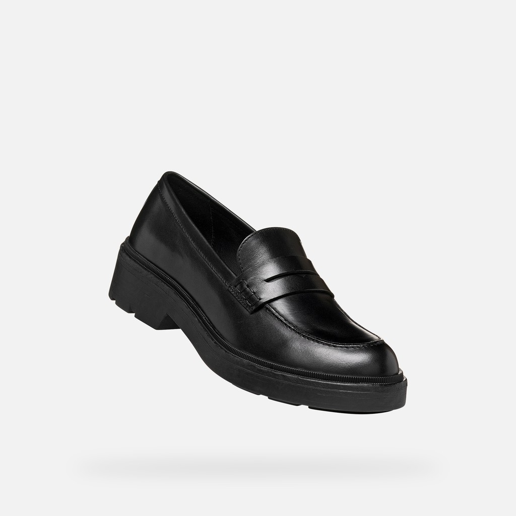 Leather loafers SWELEN WOMAN Black - image number 5 | GEOX