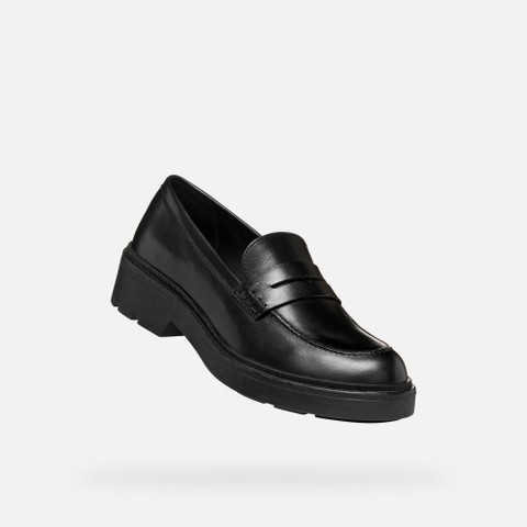 Leather loafers SWELEN WOMAN Black - image number 5 | GEOX