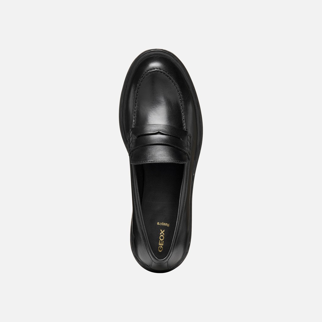 Leather loafers SWELEN WOMAN Black - image number 6 | GEOX