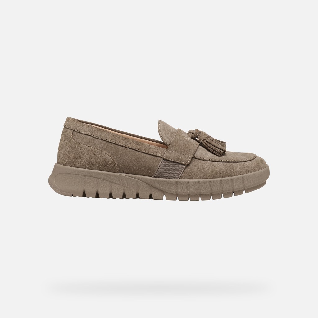 Suede loafers FLEXTRIDE WOMAN Dove grey - image number 1 | GEOX