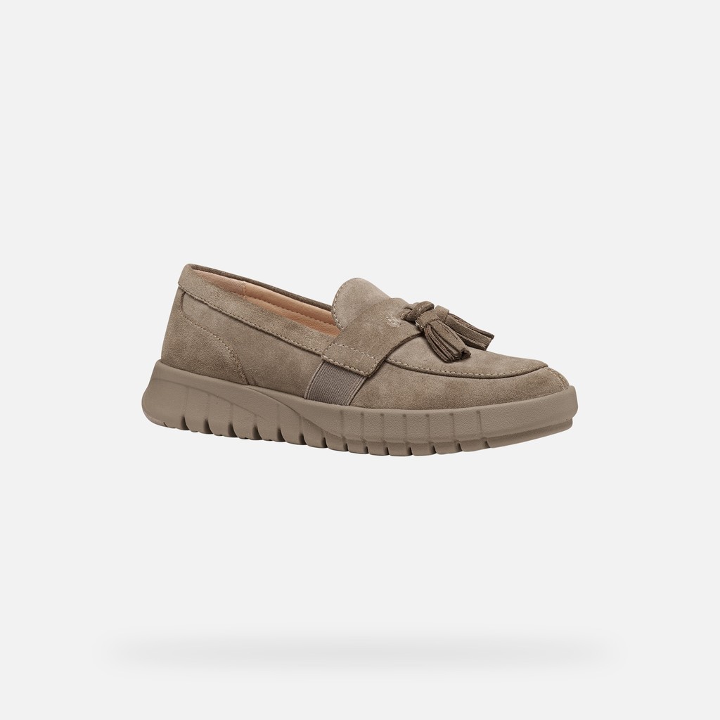 Suede loafers FLEXTRIDE WOMAN Dove grey - image number 2 | GEOX