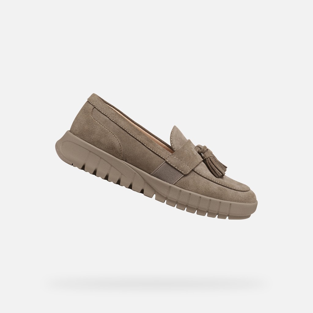 Suede loafers FLEXTRIDE WOMAN Dove grey - image number 0 | GEOX