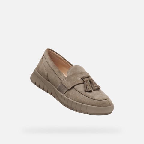 Suede loafers FLEXTRIDE WOMAN Dove grey - image number 4 | GEOX