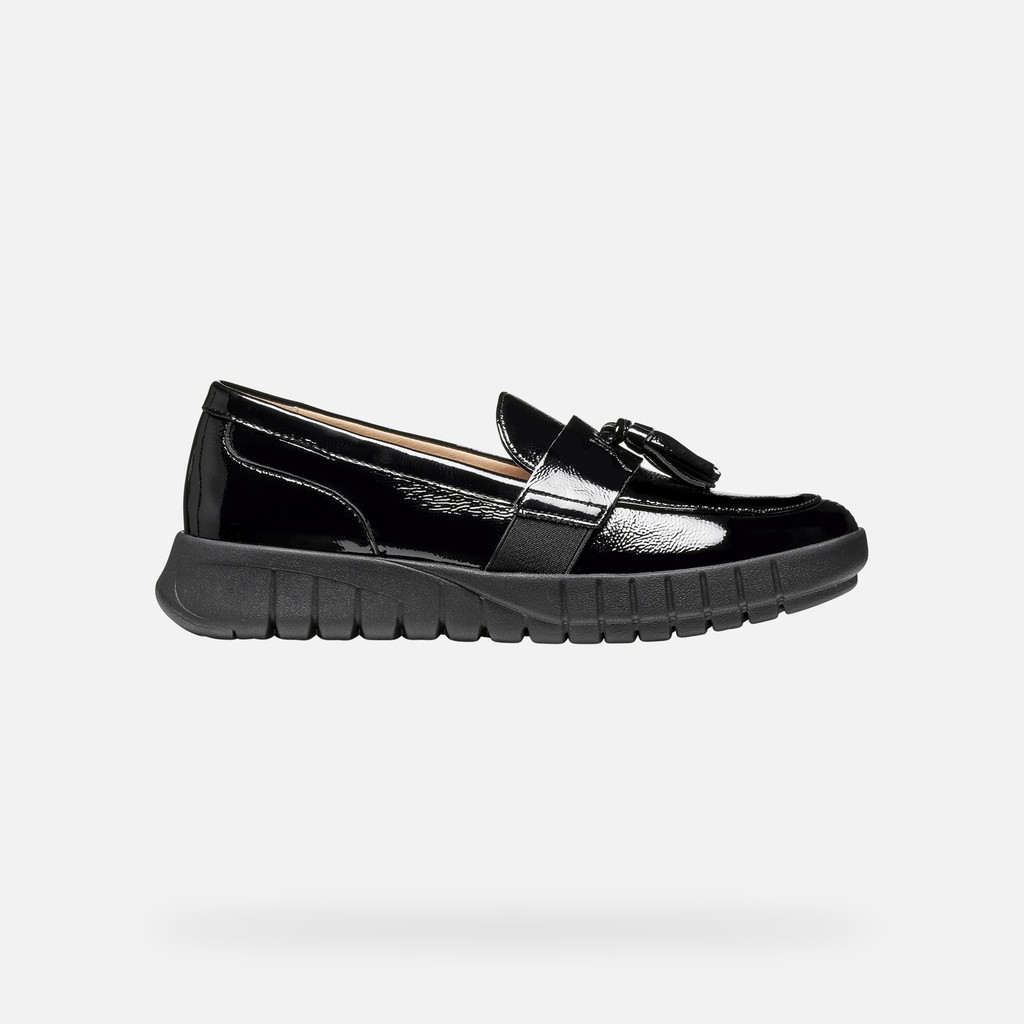 Leather loafers FLEXTRIDE WOMAN Black - image number 2 | GEOX