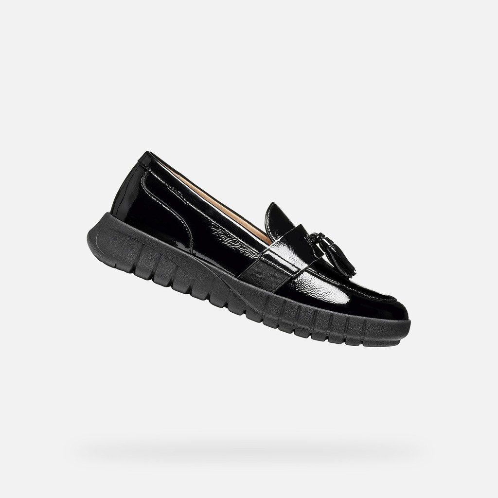 Leather loafers FLEXTRIDE WOMAN Black - image number 0 | GEOX