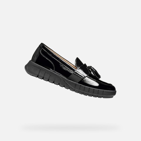 Leather loafers FLEXTRIDE WOMAN Black - image number 0 | GEOX