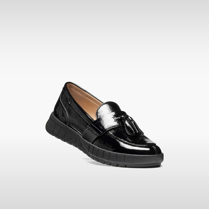 Mocasines de cuero FLEXTRIDE MUJER Negro | GEOX