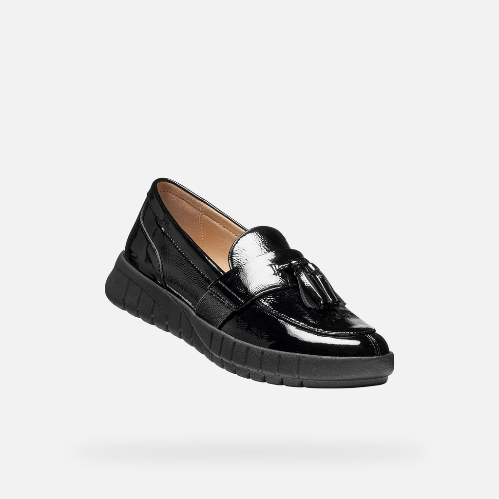 Leather loafers FLEXTRIDE WOMAN Black - image number 5 | GEOX