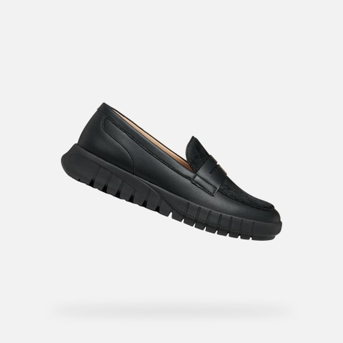 Leather loafers FLEXTRIDE WOMAN Black | GEOX