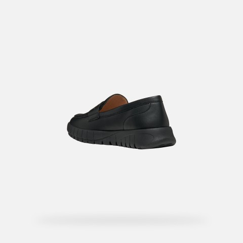 Leather loafers FLEXTRIDE WOMAN Black - image number 3 | GEOX