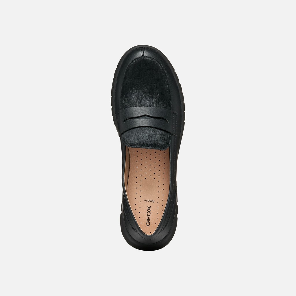 Leather loafers FLEXTRIDE WOMAN Black - image number 5 | GEOX