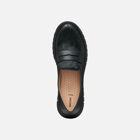 Leather loafers FLEXTRIDE WOMAN Black - image number 5 | GEOX