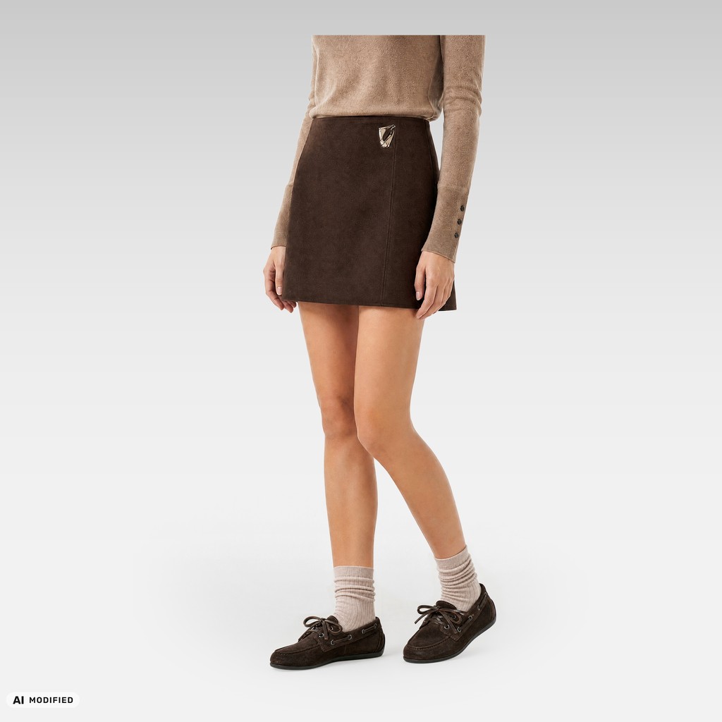 Suede loafers ADDISSE WOMAN Chocolate - image number 1 | GEOX
