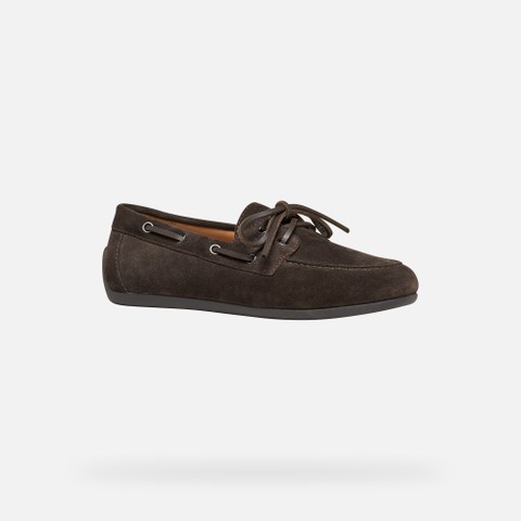 Suede loafers ADDISSE WOMAN Chocolate - image number 2 | GEOX