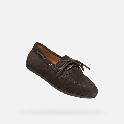 Suede loafers ADDISSE WOMAN Chocolate - image number 4 | GEOX