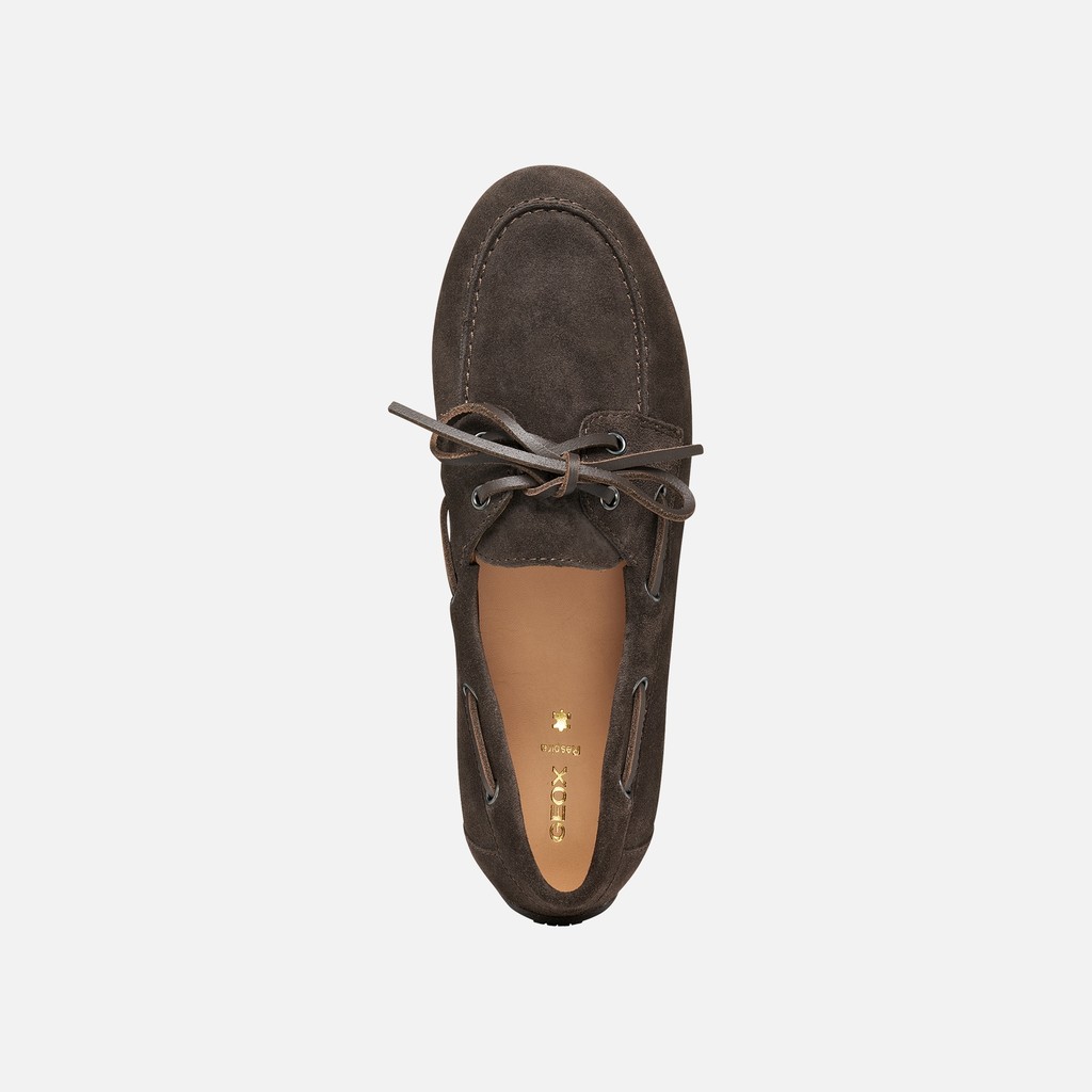 Suede loafers ADDISSE WOMAN Chocolate - image number 5 | GEOX