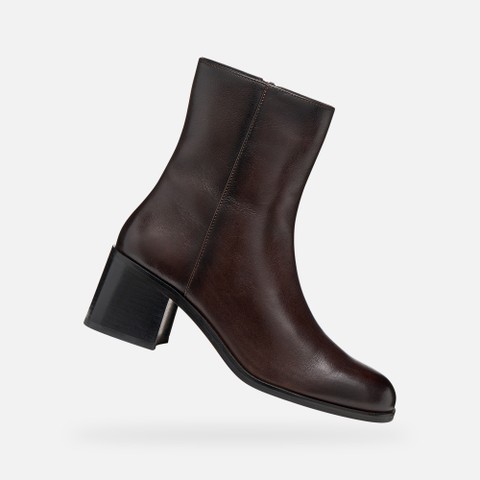 Botines de tac&oacute;n ALNOIRE MUJER Marr&oacute;n | GEOX