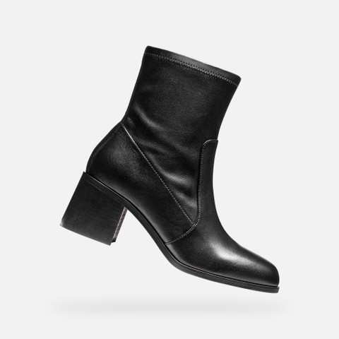 Bottines &agrave; talon ALNOIRE FEMME Noir | GEOX