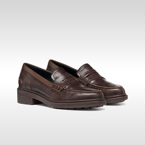 Leather loafers WALK PLEASURE B WOMAN Dark Brown - image number 7 | GEOX