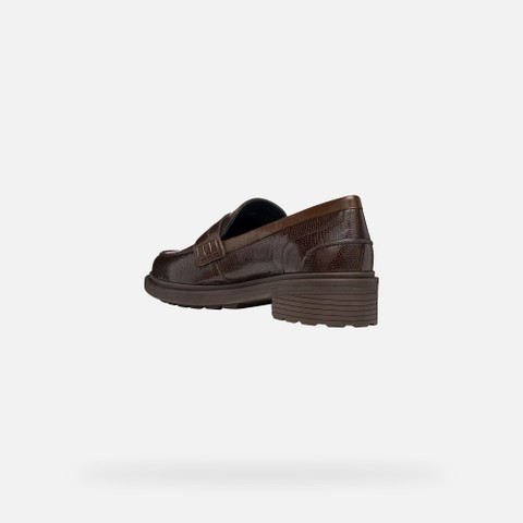 Leather loafers WALK PLEASURE B WOMAN Dark Brown - image number 3 | GEOX