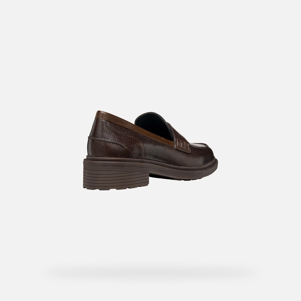 Leather loafers WALK PLEASURE B WOMAN Dark Brown - image number 4 | GEOX