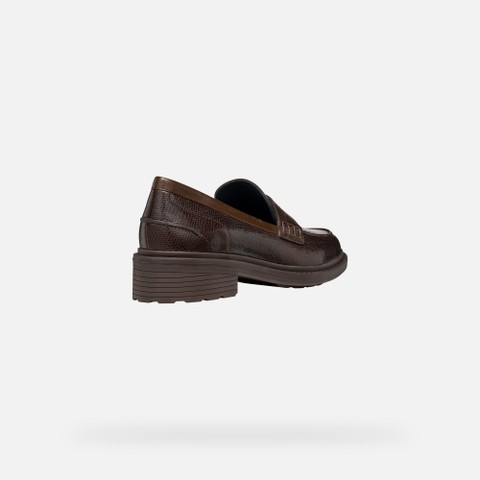 Leather loafers WALK PLEASURE B WOMAN Dark Brown - image number 4 | GEOX