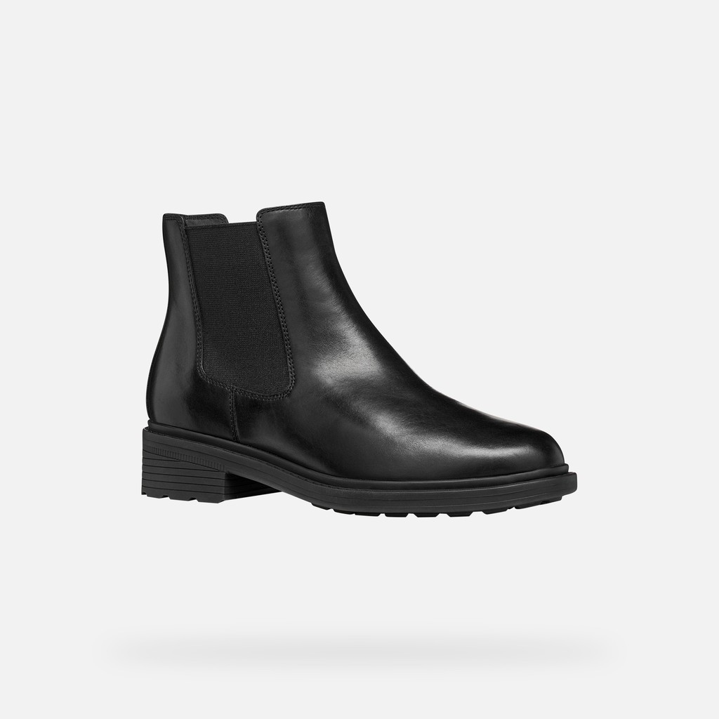Leather ankle boots WALK PLEASURE B WOMAN Black - image number 2 | GEOX