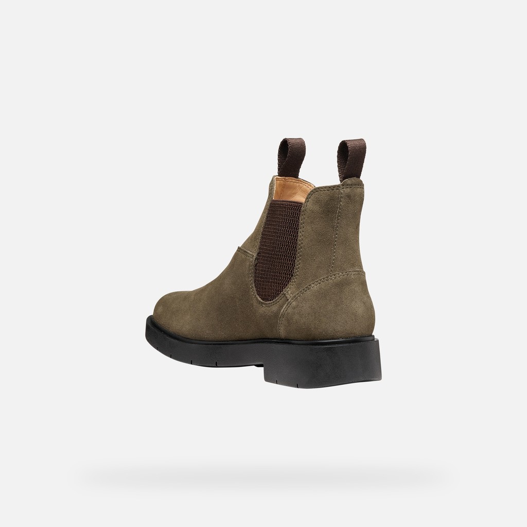 Bottines Chelsea SPHERICA EC1 B FEMME Vert militaire/Marron - image number 3 | GEOX