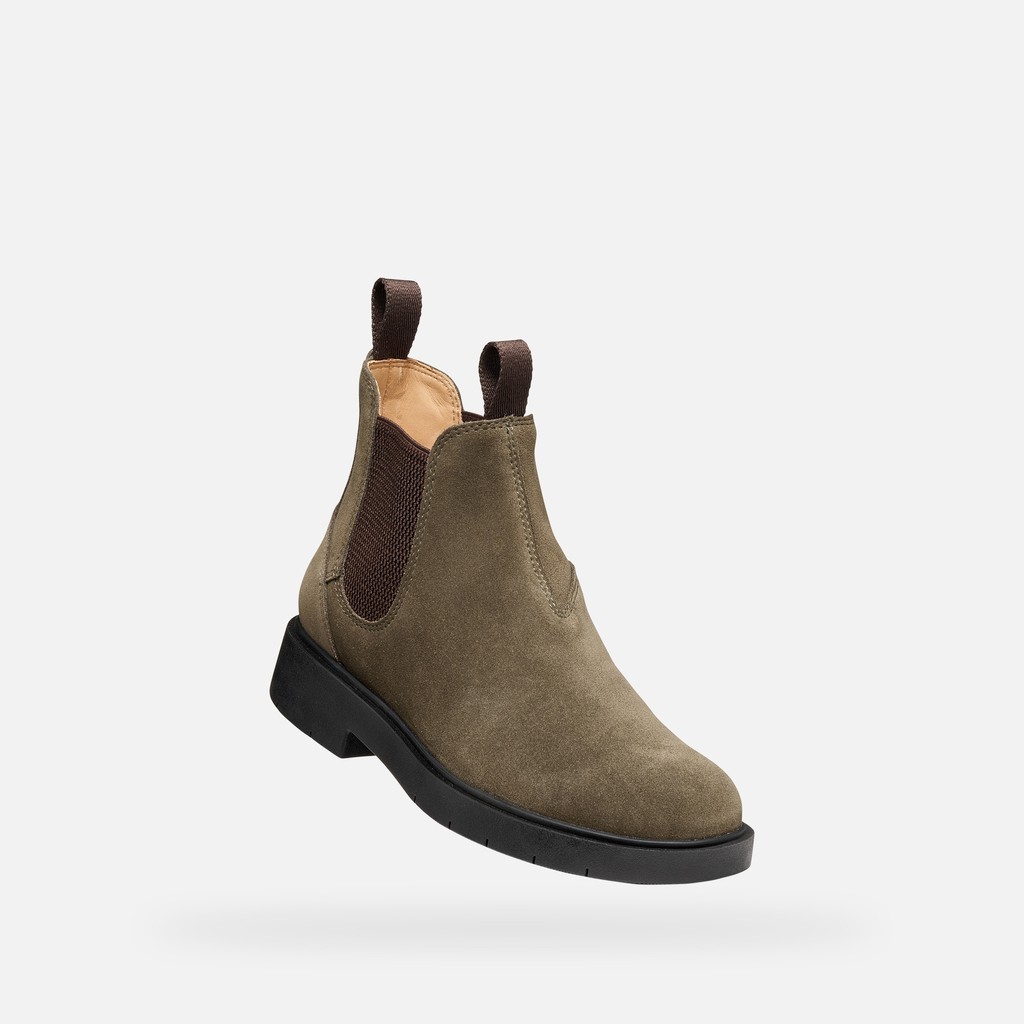 Bottines Chelsea SPHERICA EC1 B FEMME Vert militaire/Marron - image number 4 | GEOX
