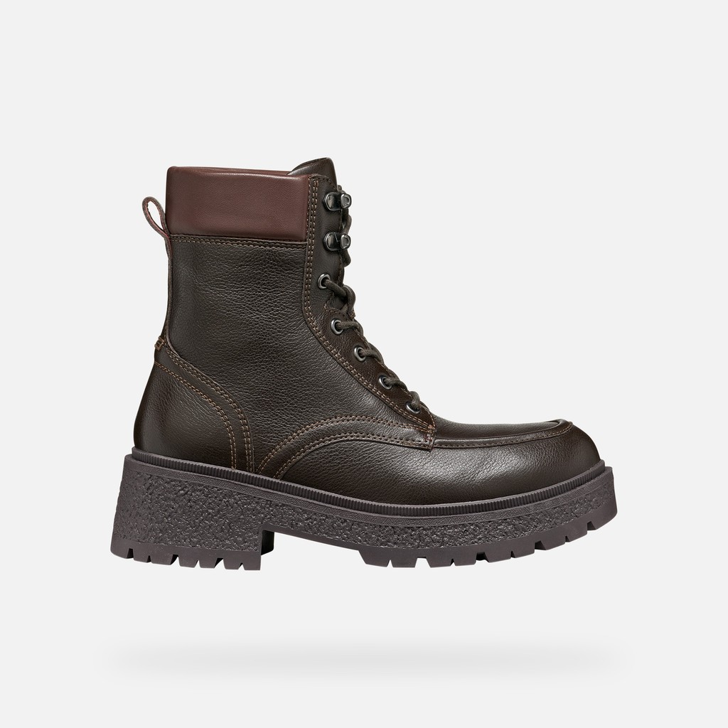 Combat boots EIVETTE WOMAN Chocolate - image number 2 | GEOX