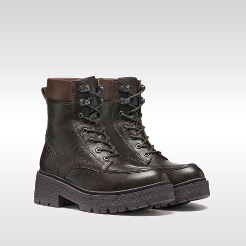 Combat boots EIVETTE WOMAN Chocolate - image number 8 | GEOX