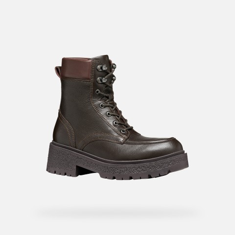 Combat boots EIVETTE WOMAN Chocolate - image number 3 | GEOX
