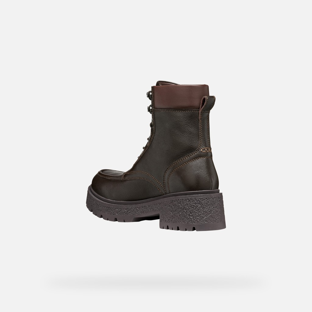 Combat boots EIVETTE WOMAN Chocolate - image number 4 | GEOX