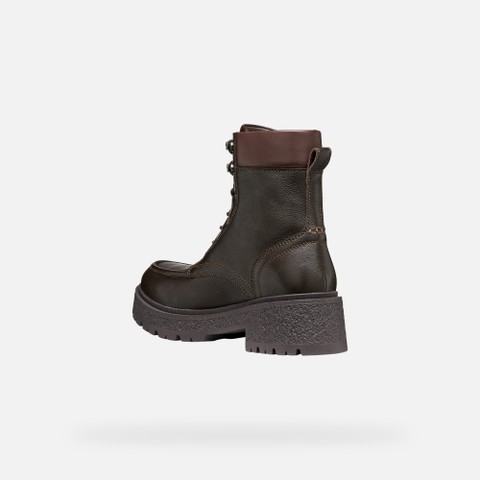 Combat boots EIVETTE WOMAN Chocolate - image number 4 | GEOX