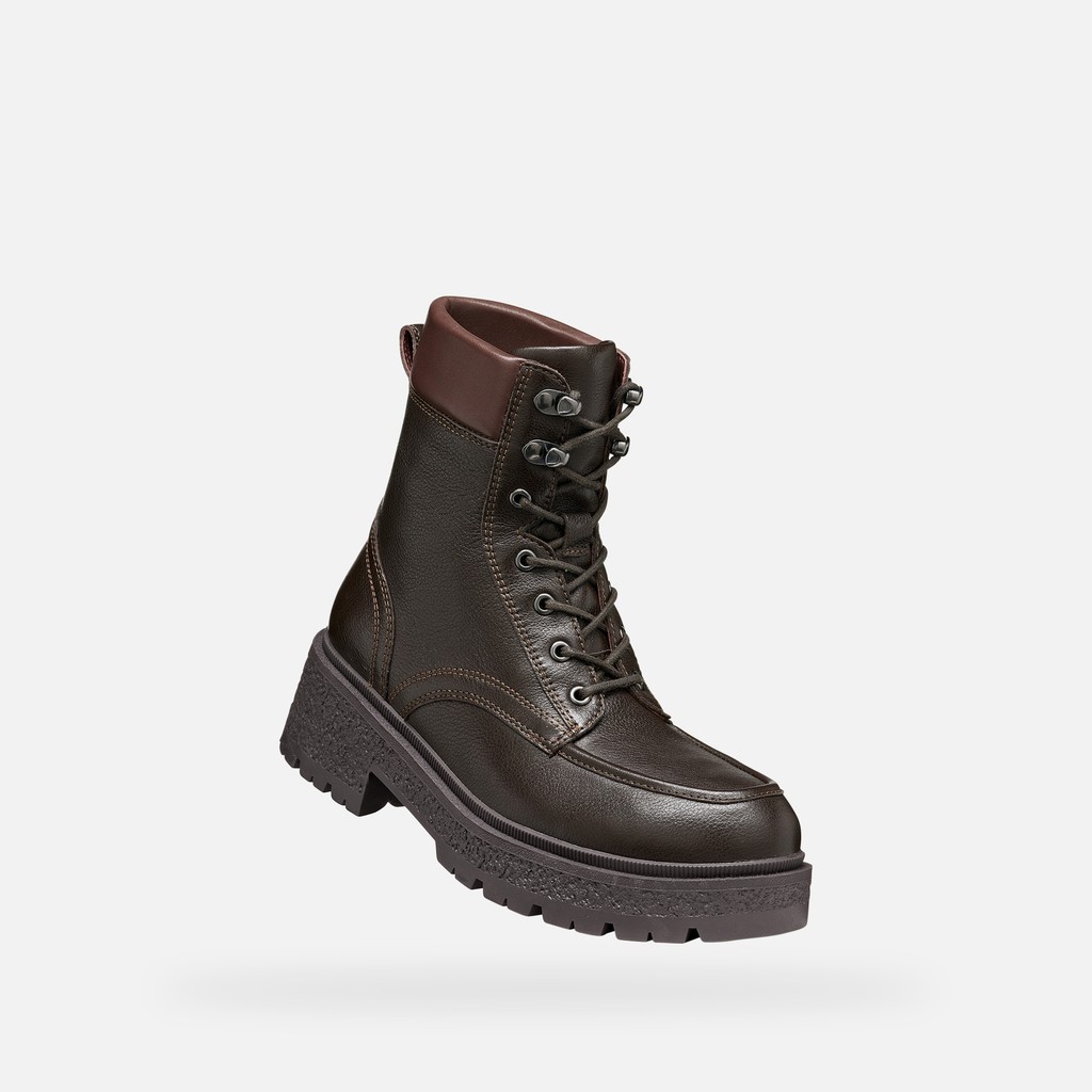 Combat boots EIVETTE WOMAN Chocolate - image number 5 | GEOX