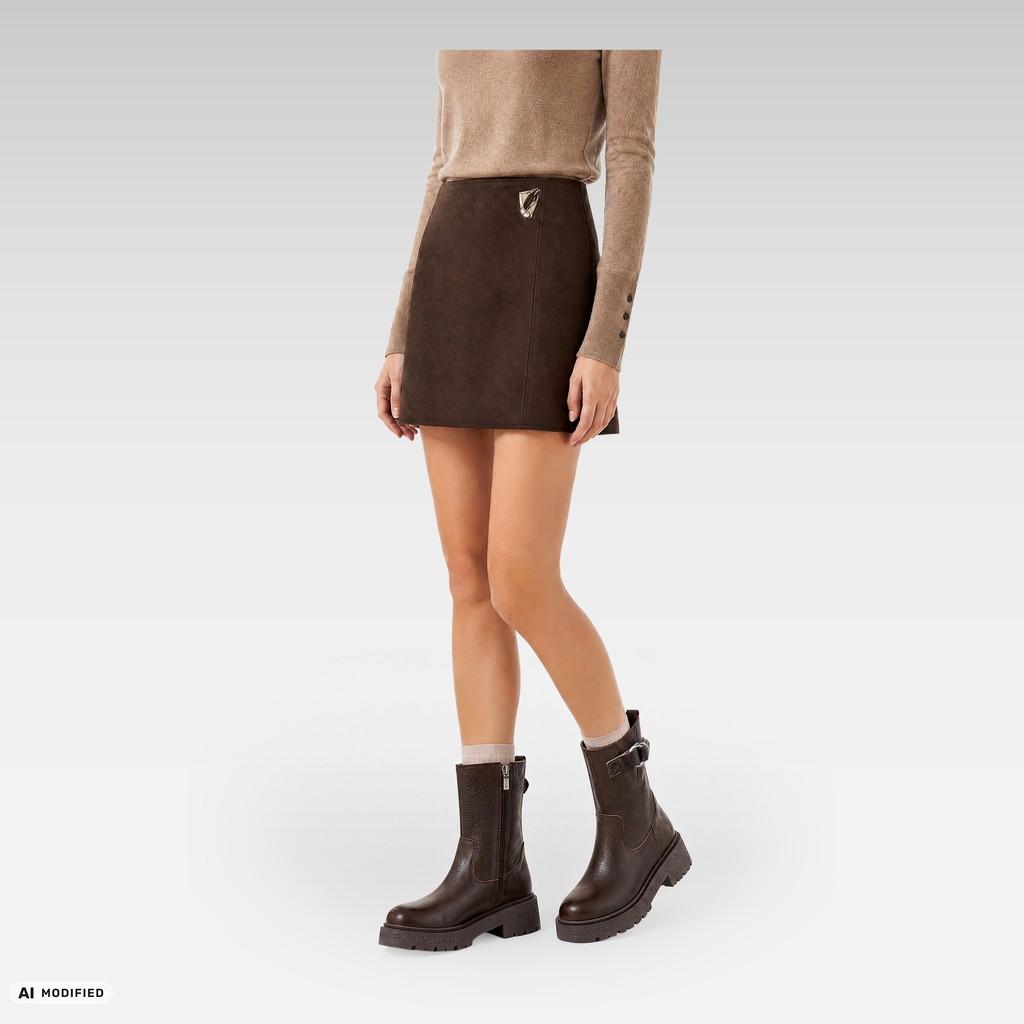 Biker boots EIVETTE WOMAN Chocolate - image number 1 | GEOX