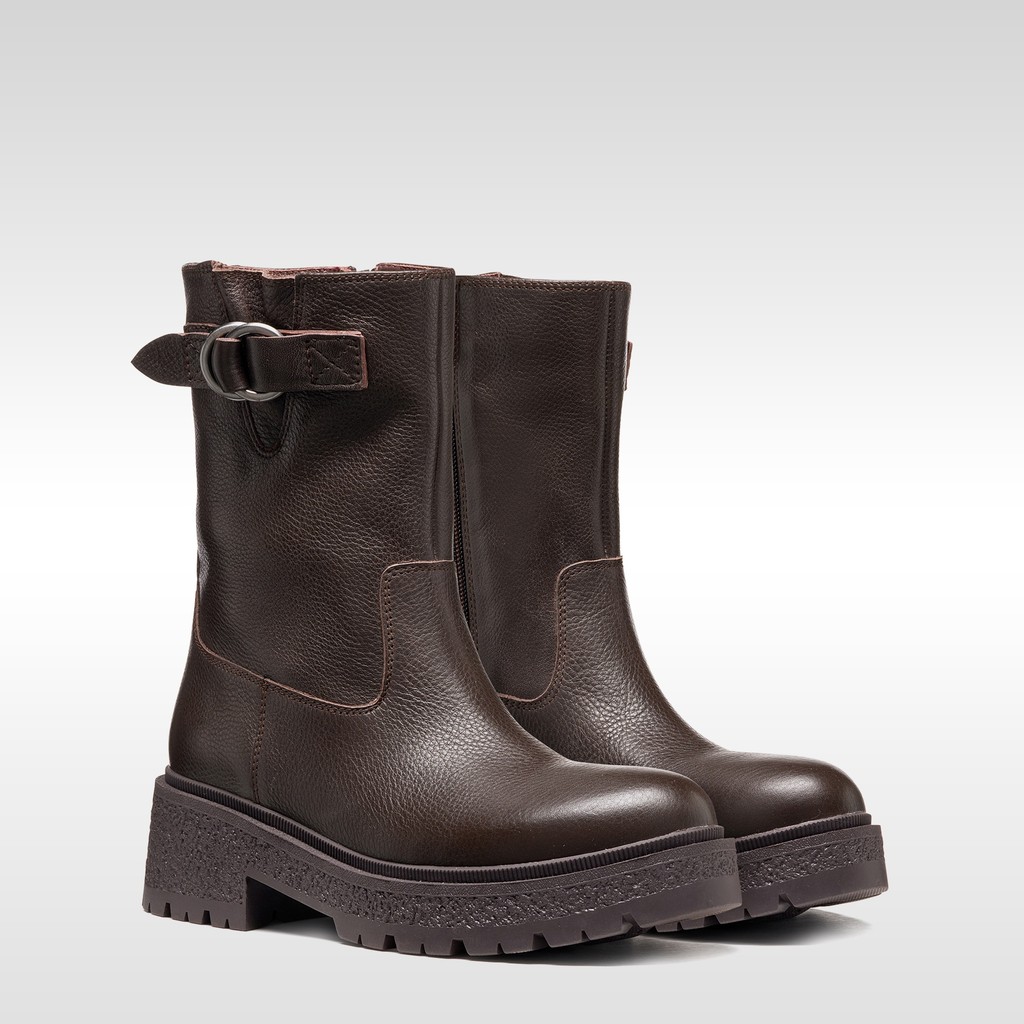 Biker boots EIVETTE WOMAN Chocolate - image number 8 | GEOX