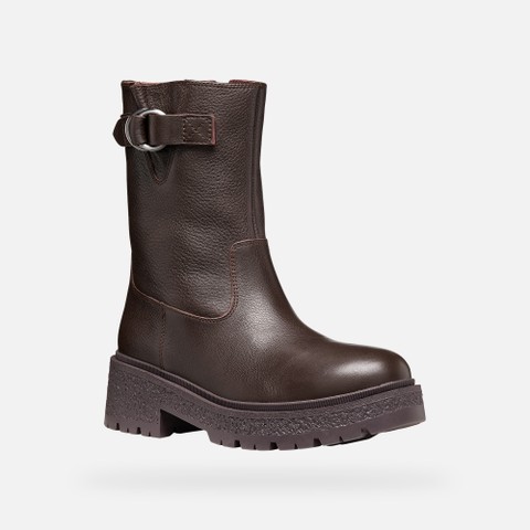 Biker boots EIVETTE WOMAN Chocolate - image number 3 | GEOX