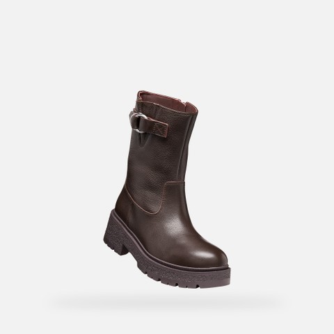 Biker boots EIVETTE WOMAN Chocolate - image number 5 | GEOX
