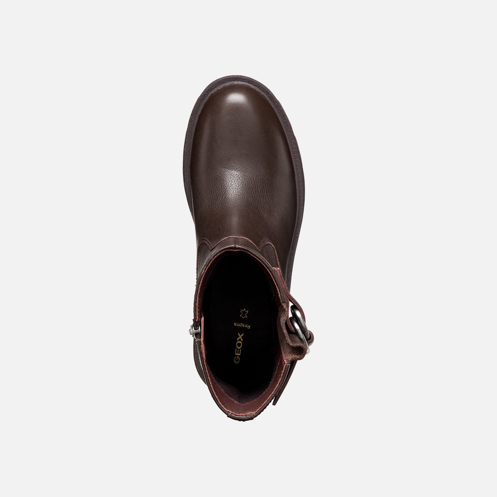 Biker boots EIVETTE WOMAN Chocolate - image number 6 | GEOX