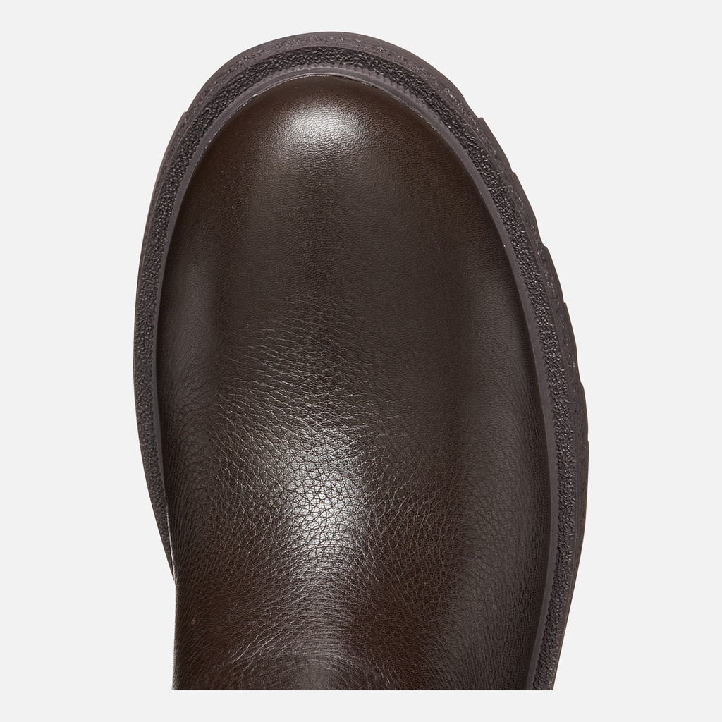 Leather high boots EIVETTE WOMAN Chocolate - image number 7 | GEOX