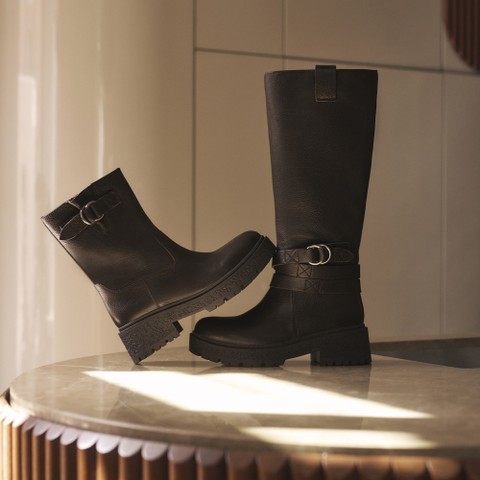 Leather high boots EIVETTE WOMAN Chocolate - image number 9 | GEOX