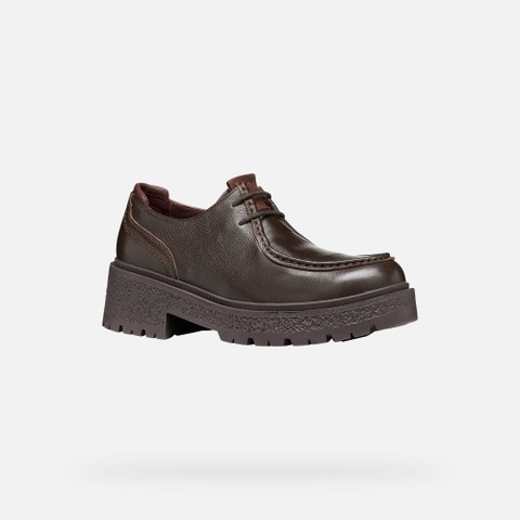 Lace up dress shoes EIVETTE WOMAN Chocolate - image number 3 | GEOX