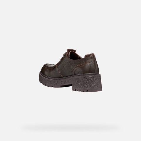 Lace up dress shoes EIVETTE WOMAN Chocolate - image number 4 | GEOX