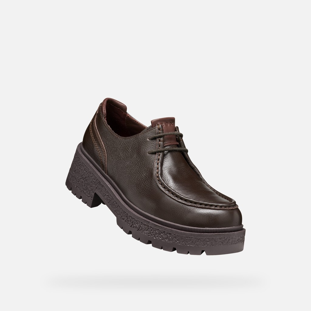 Lace up dress shoes EIVETTE WOMAN Chocolate - image number 5 | GEOX