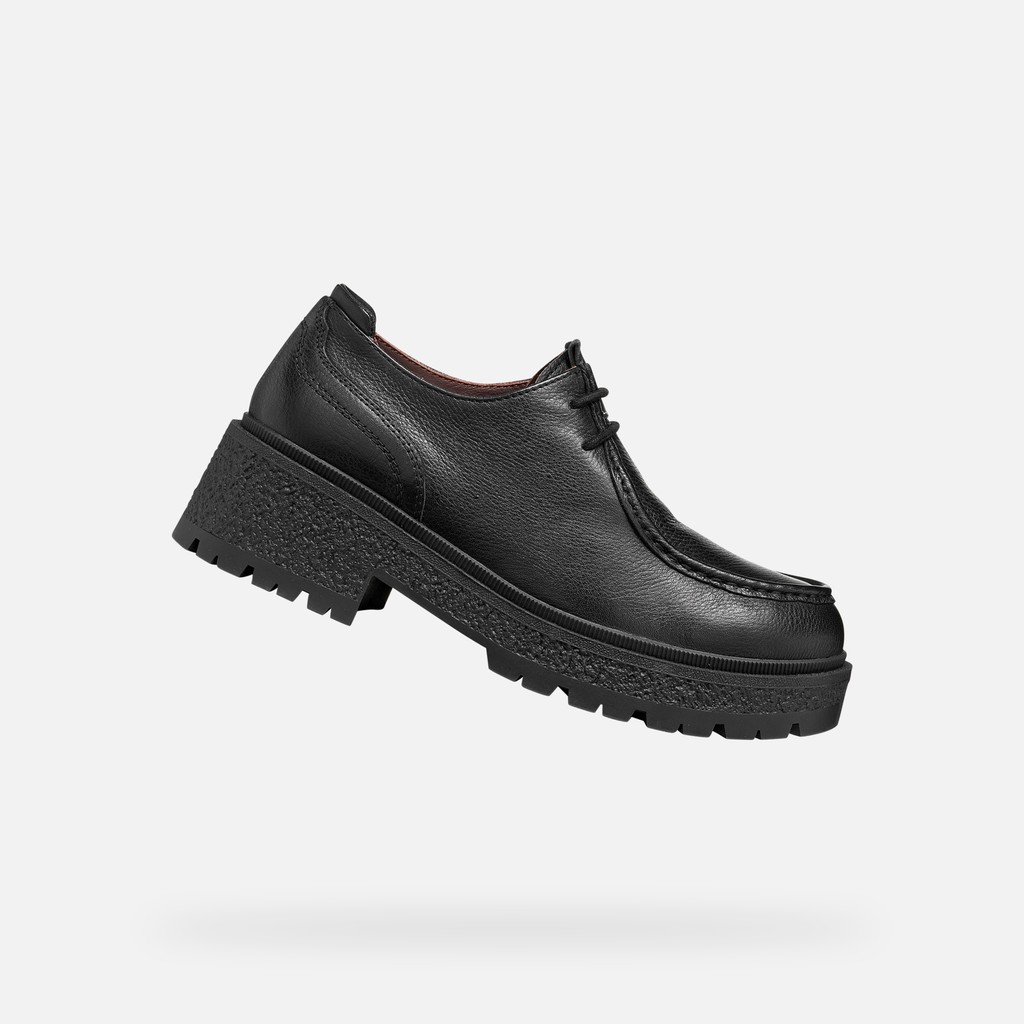 Elegante Schn&uuml;rschuhe EIVETTE DAME Schwarz - image number 0 | GEOX